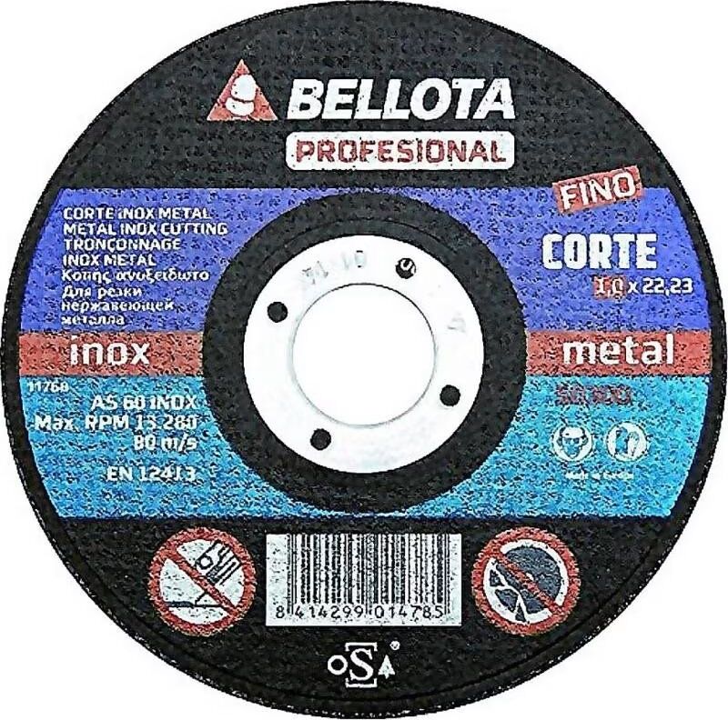 Disco De Corte Para Metal Bellota Profesional Azul Talla Única Unisex