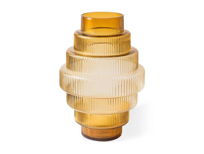POLSPOTTEN Vase Steps L 50 cm Ocre