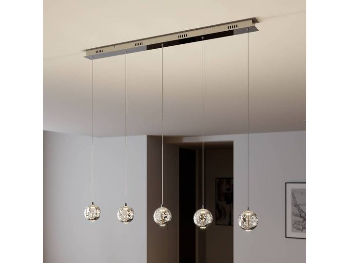 Glas Hängeleuchte Hayley Lucande, klar / transparent, für Wohn- / Esszimmer, Glas, Modern