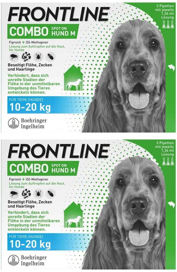 FRONTLINE COMBO Hund & Heim gegen Zecken Flöhe Larven 10-20 kg