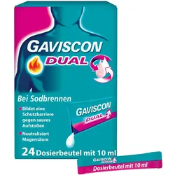 GAVISCON Dual Suspension mit Zweifachwirkung gegen Sodbrennen (24x10 ml) 24X10 ml