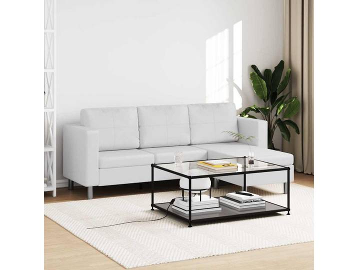 vidaXL Sofa vidaXL Modulsofa 3-Sitzer Kunstleder Weiß