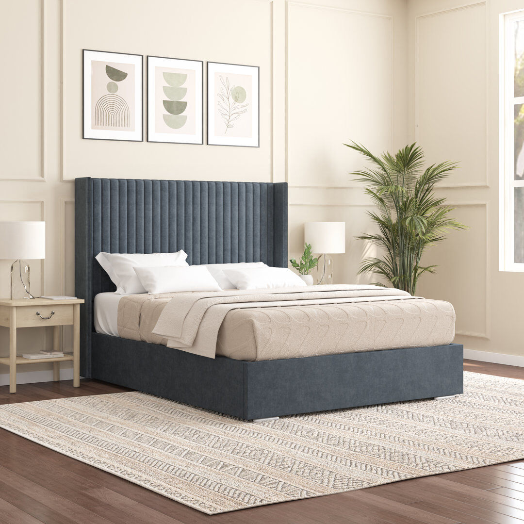 Mercury Shelton Upholstered Bed Frame Charcoal Single (3')