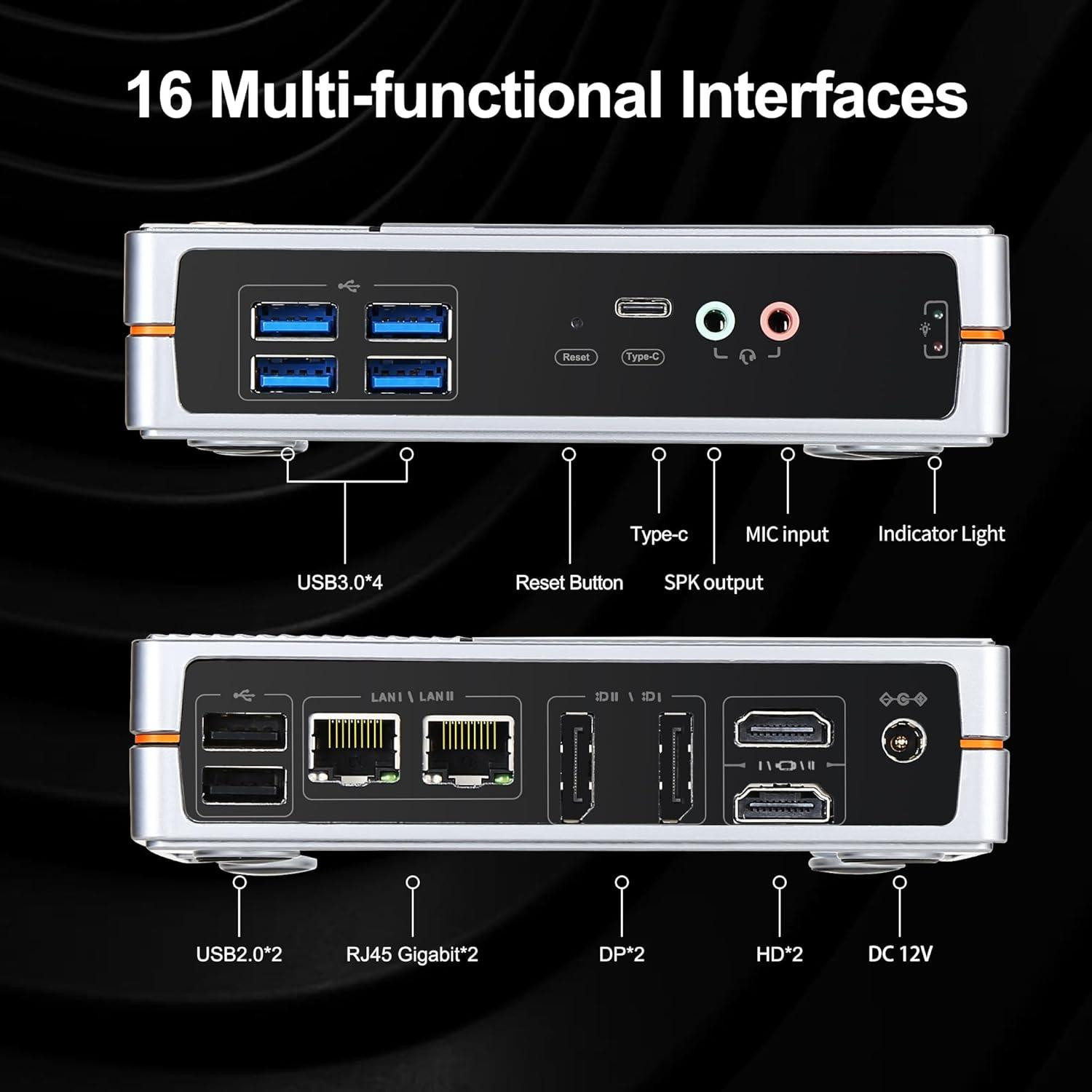 Selius Mini PC met 12e Generatie N100 Processor - Compacte Desktop Computer