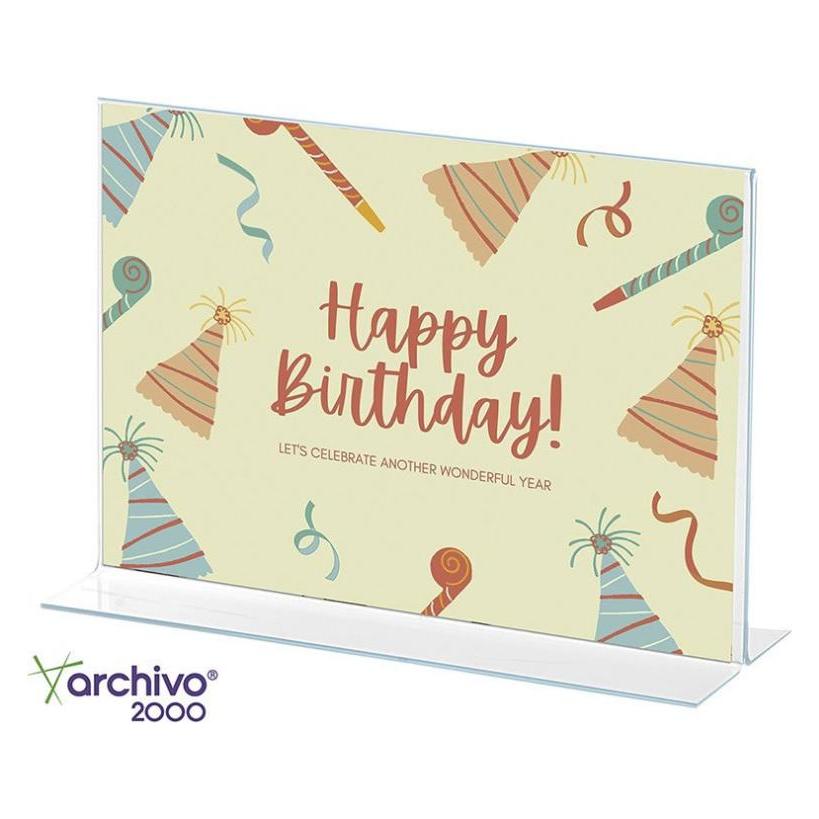 Archivo 2000 Tischaufsteller 11205 CS TP TT PS (Polystyrol) Transparent (A5 quer) (11205 CS TP)