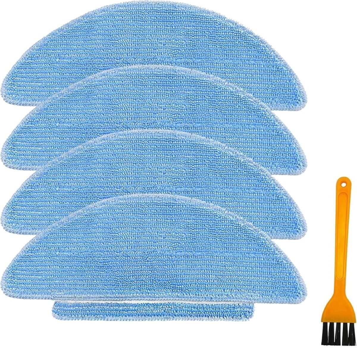 INF Lot de 4 Chiffons Microfibre pour Robot Aspirateur – Humides Ultra-Doux, compatible avec Tikom L9000, L8000, Lubluelu
