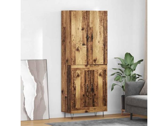 RJPLMFV Oberschrank, 2 Stück, Holz, antikes Holz Geräumige Aufbewahrung, D-Pull-Metallgriffe, vielseitiges Design für Wohn- und Esszimmer