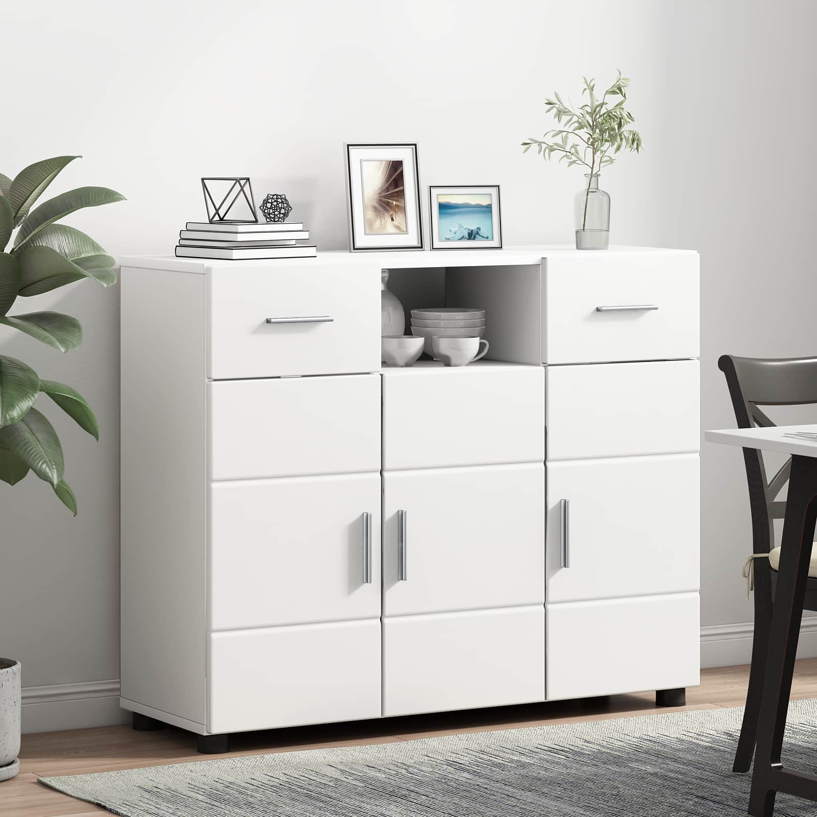 vidaXL Cabinet en Bois Blanc Bois d'ingénierie
