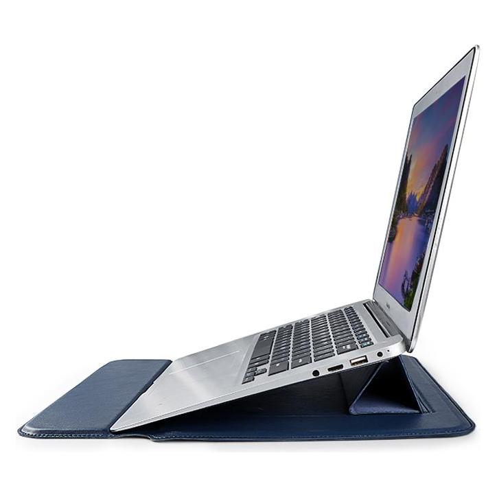 Devia MacBook-Halterungstasche Ultra-Thin 15,4" wasserdichtes PU-Leder blau (15.40", Apple) (6938595348372)