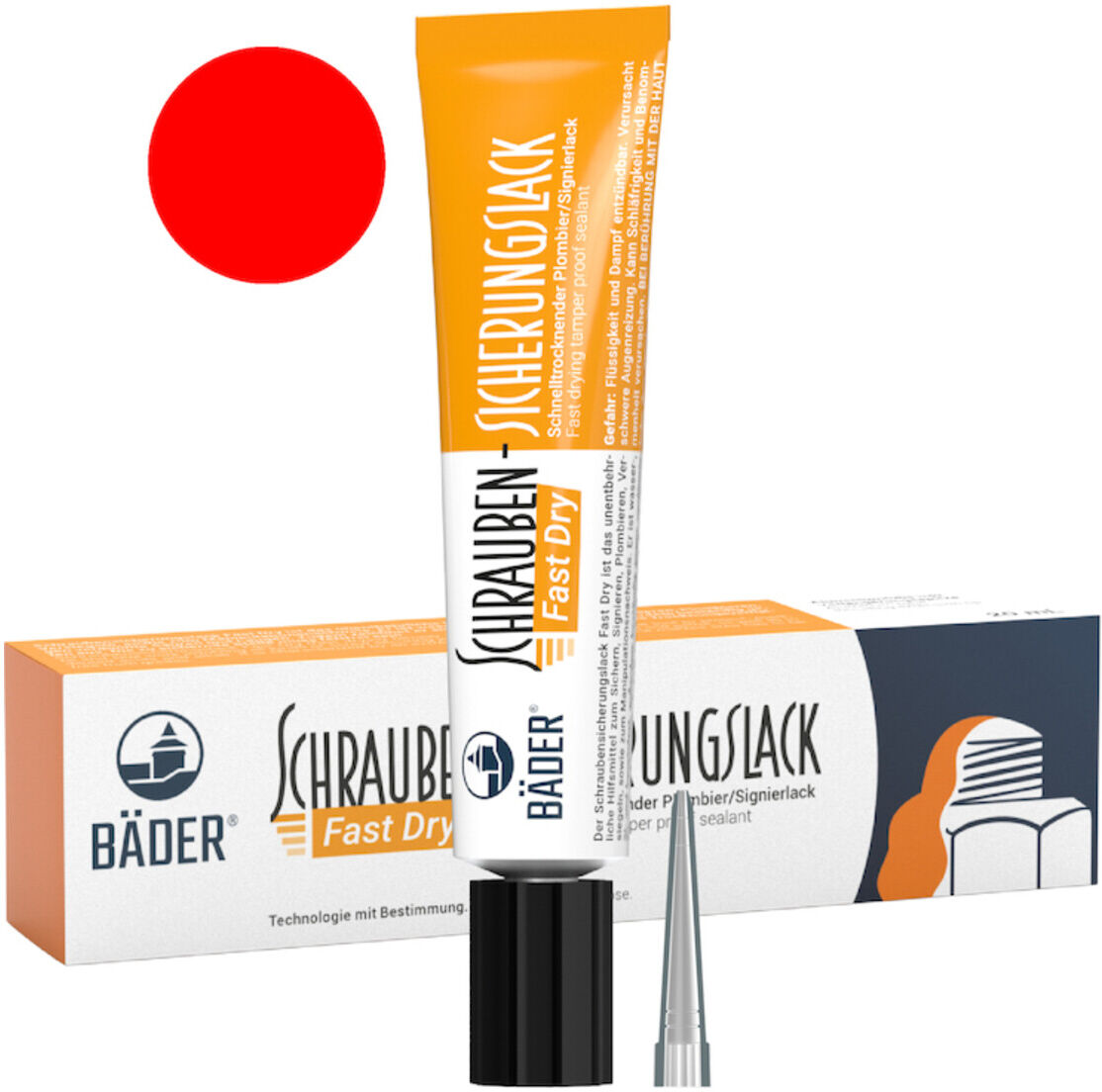 Bäder Schraubensicherungslack Fast Dry 20 ml Tube rot ; baeder (13000f)