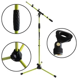 keepdrum MS106 YW Gelb Mikrofonständer mit Klemme, Mikrofonständer, Gelb
