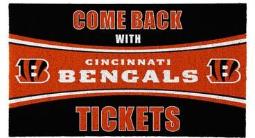 Evergreen "Cincinnati Bengals 28 in. x 16 in. PVC ""Come Back With Tickets"" Trapper Door Mat"