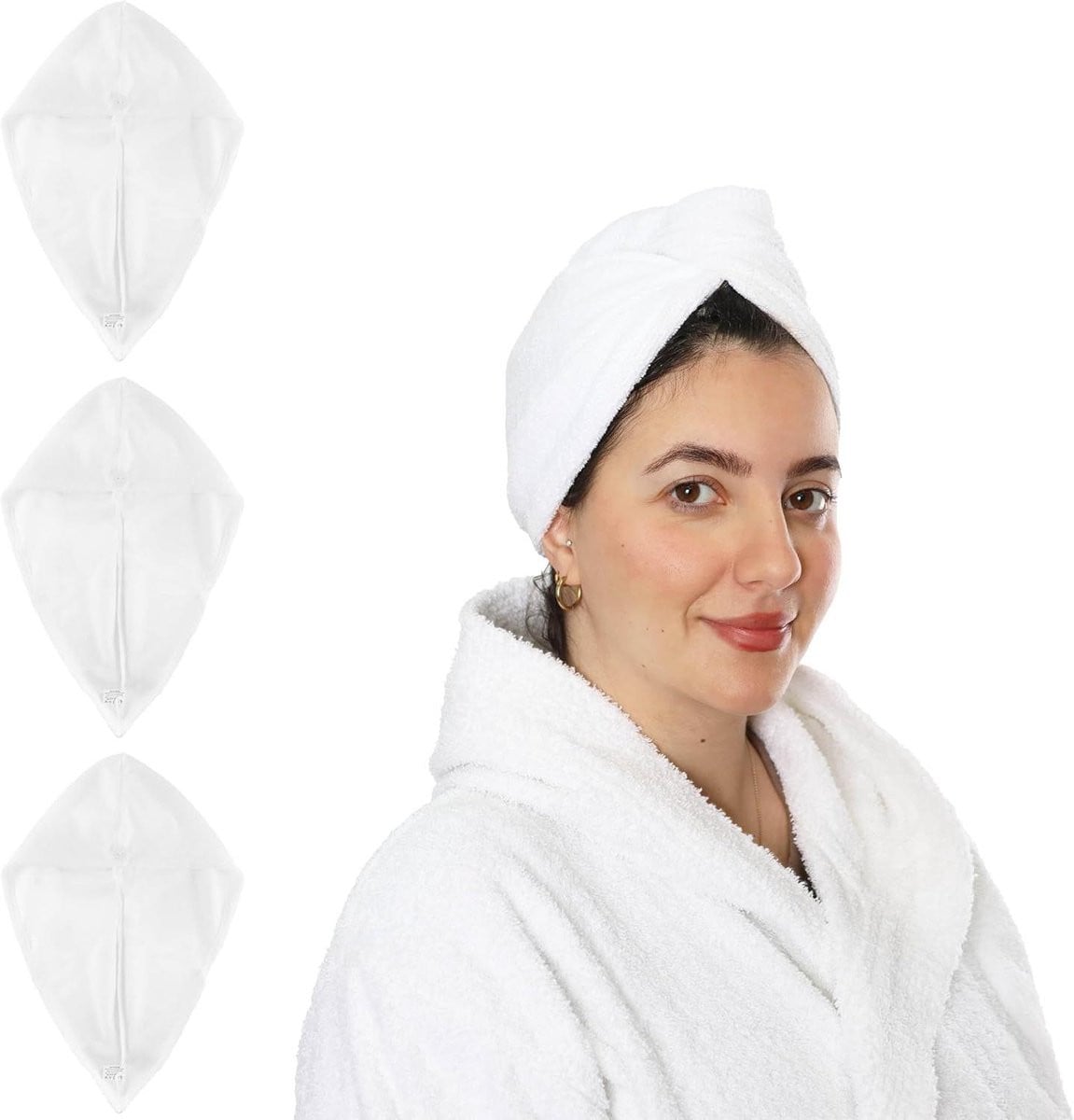 Wit Microvezel Haarhanddoek - Sneldrogende Haartulband - 65 x 25 cm