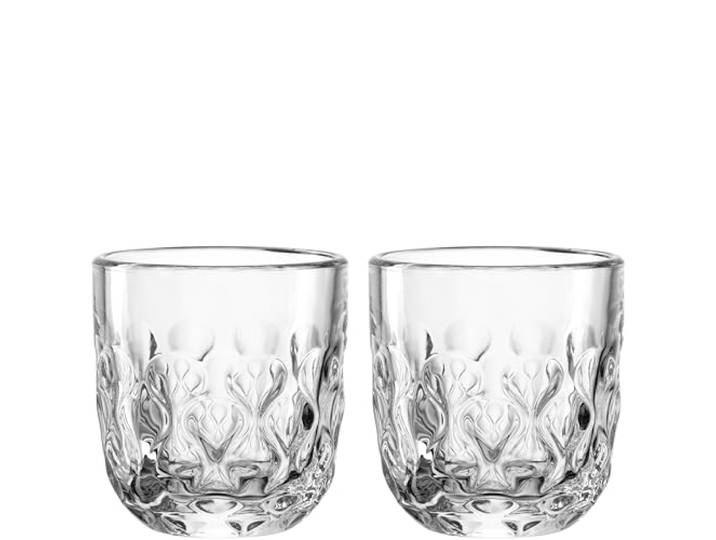 LEONARDO HOME GOCCE Espressoglas 6 Stück 6 Espressotassen Espressoglas für Siebträger Spülmaschinengeeignet Tropfenstruktur Transparent Klares Design 60 ml 055180
