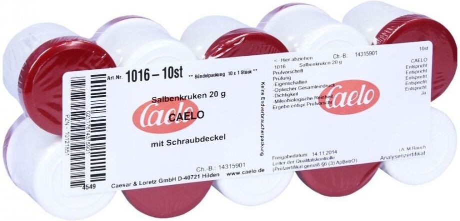 Salbenkruke Weiß 20 G M.schraubdeckel Rot