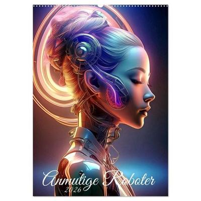 Anmutige Roboter (Wandkalender 2026 DIN A2 hoch), CALVENDO Monatskalender