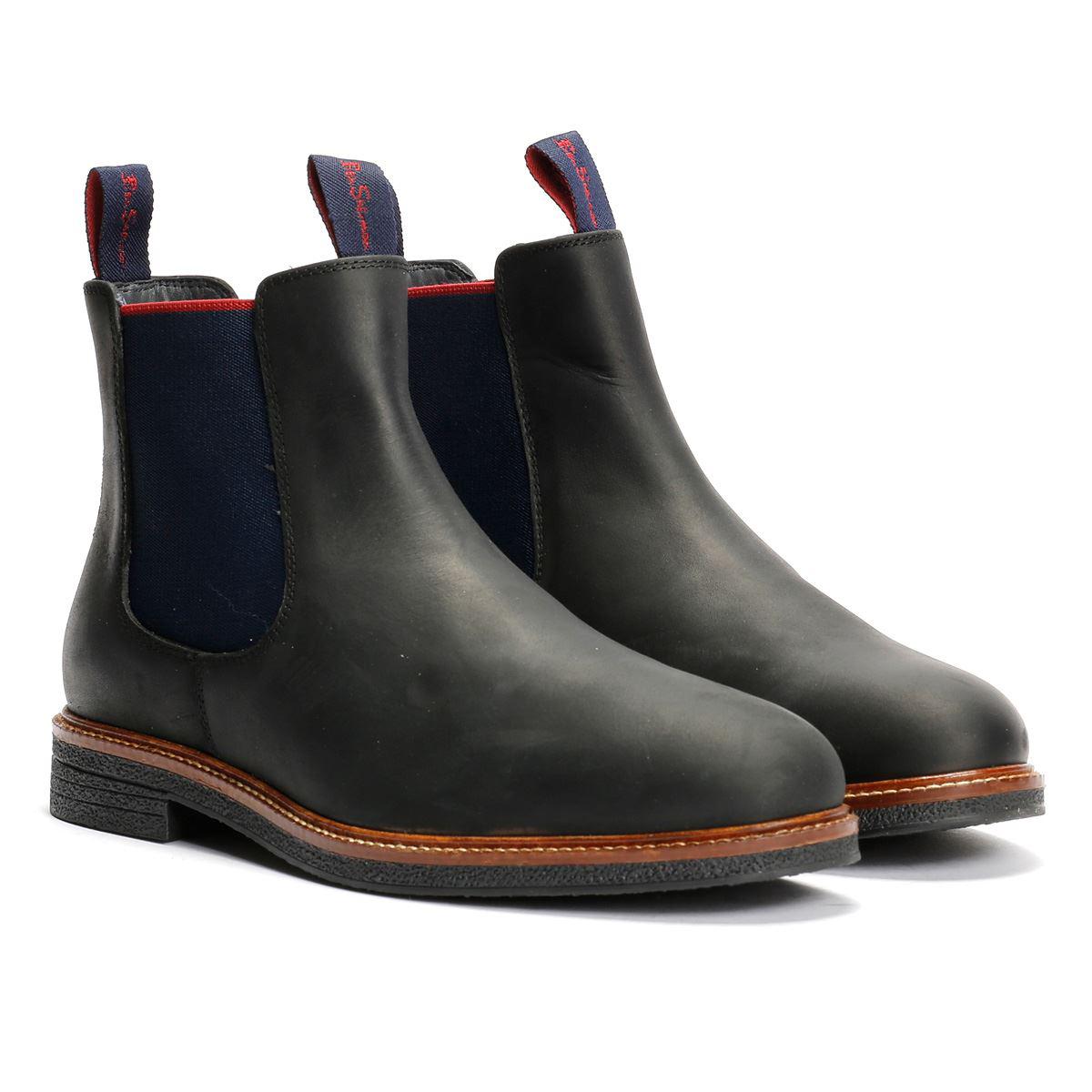 Ben Sherman Walker Chelsea Leren Zwarte Herenlaarzen