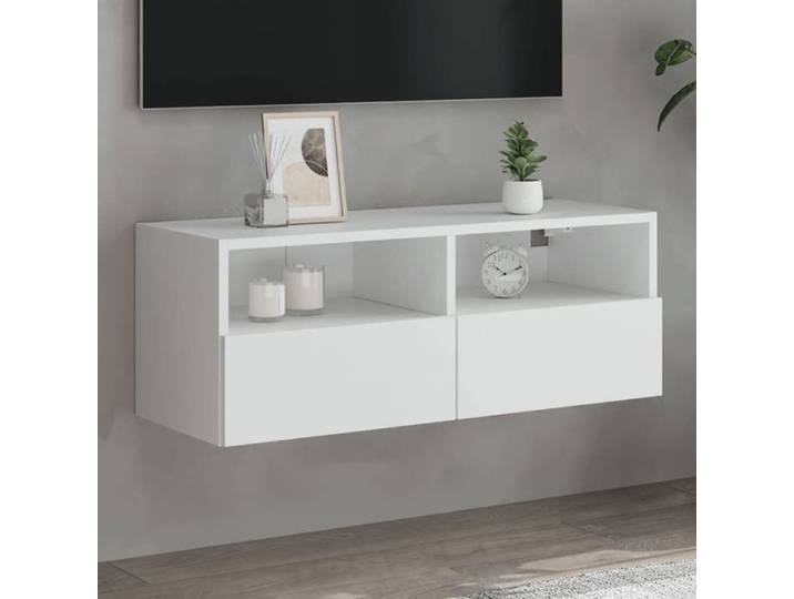 Meuble TV mural-Armoire TV suspendu blanc 80x30x30 cm bois d'ingénierie