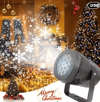 Inspire Picks LED Snowflake Projector Light USB Christmas Holiday Projection Lamp snowflake 1pc