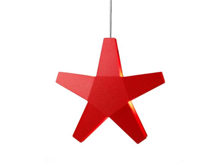 SMD Design Advent Stjärna Adventsstern Rot, 40cm, hellgraues Textilkabel