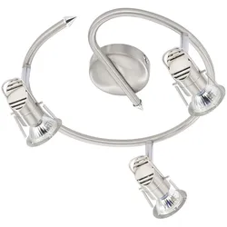 Deckenlampe Deckenleuchte Spotlampe Spotleuchte Spotrondell Wohnzimmerleuchte, 3 Flammig Spot beweglich, Stahl, LED 3W 690Lm warmweiß, DxH 42x17cm