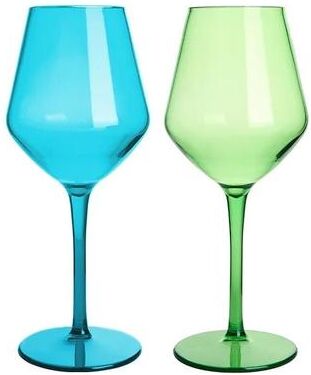 Uplifted Goods Unbreakable Tritan Wine Glass Set green Lake Blue