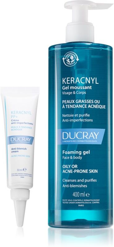 Ducray Keracnyl set for sensitive acne-prone skin