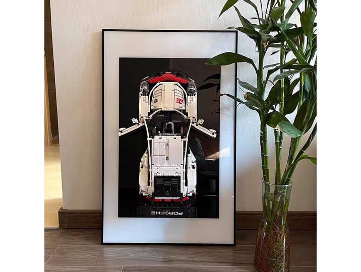Support mural pour 42096 Technic 911 RSR - Support mural uniquement, objets de collection pour adultes avec support mural pour voiture Lego 50X80CM