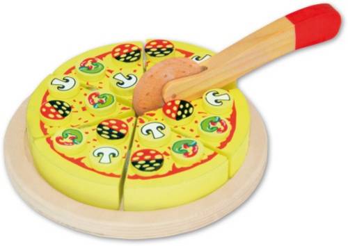 Pizza zum Schneiden mit Pizzaschneider