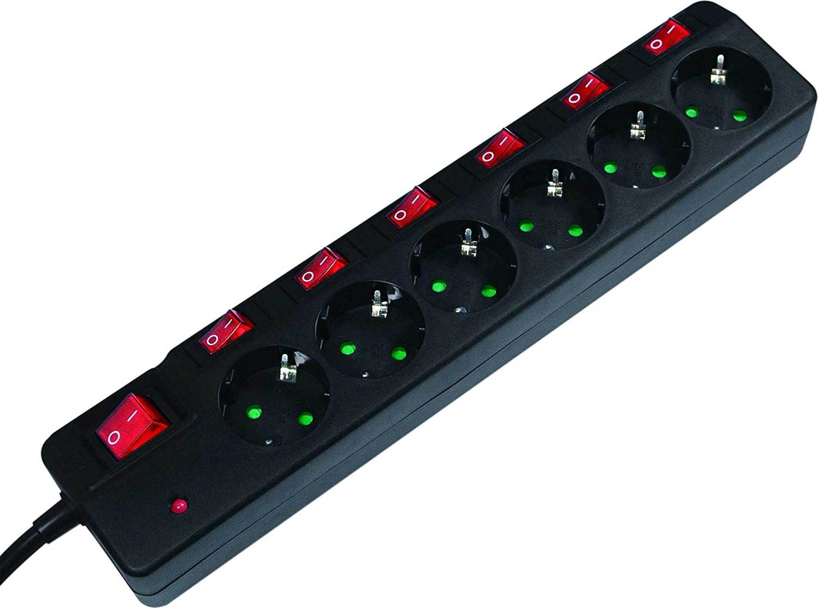 LogiLink LPS233 stekkerdoos, 6-voudig, met individuele en hoofdschakelaar