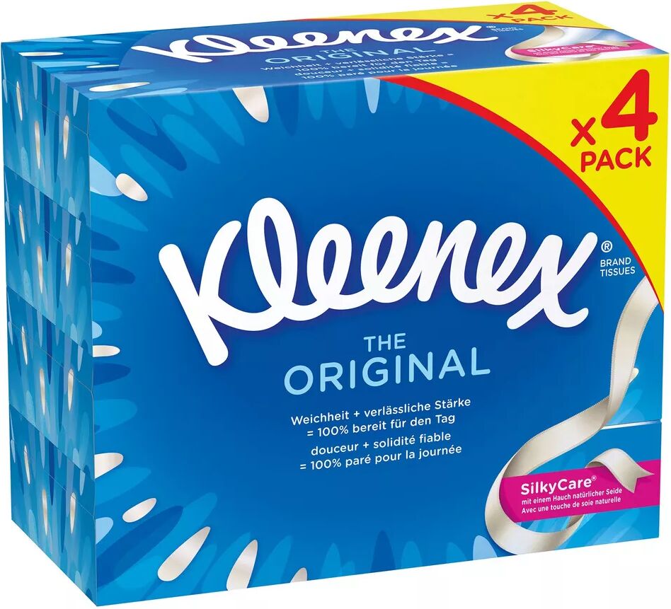 Kleenex - Kosmetiktücher Original Quattro-Box, Original Box Quattro 3-lagig, 4X72STK