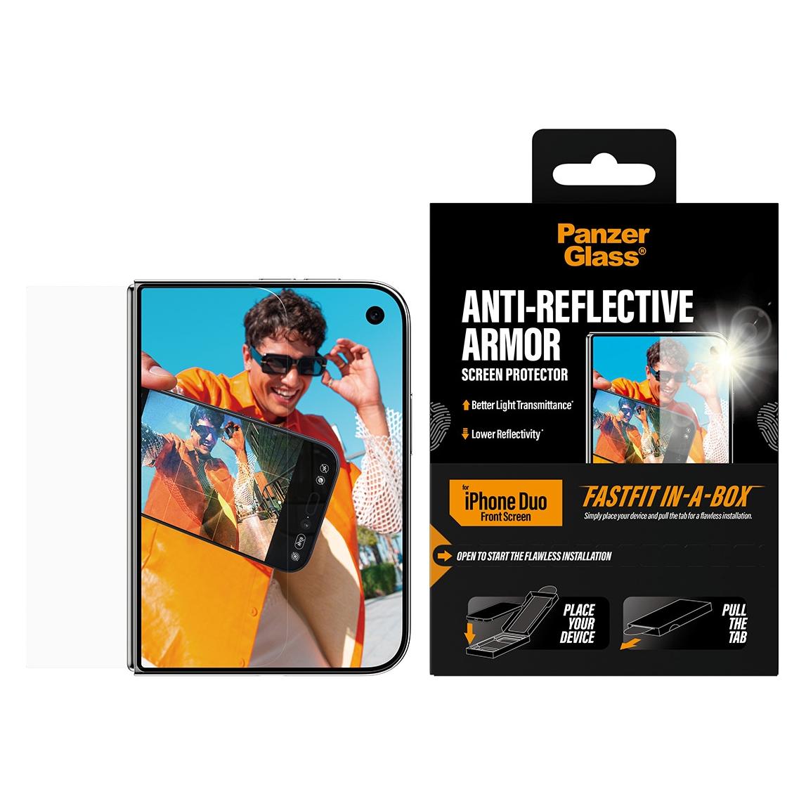 PanzerGlass Anti-reflective Armor Front Screen Protector (1 Stk., Apple iPhone Duo) (PG71937)