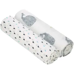 Lässig 2er-Pack Mullwindeln Heavenly Soft Swaddle XL 120x120 cm, blau
