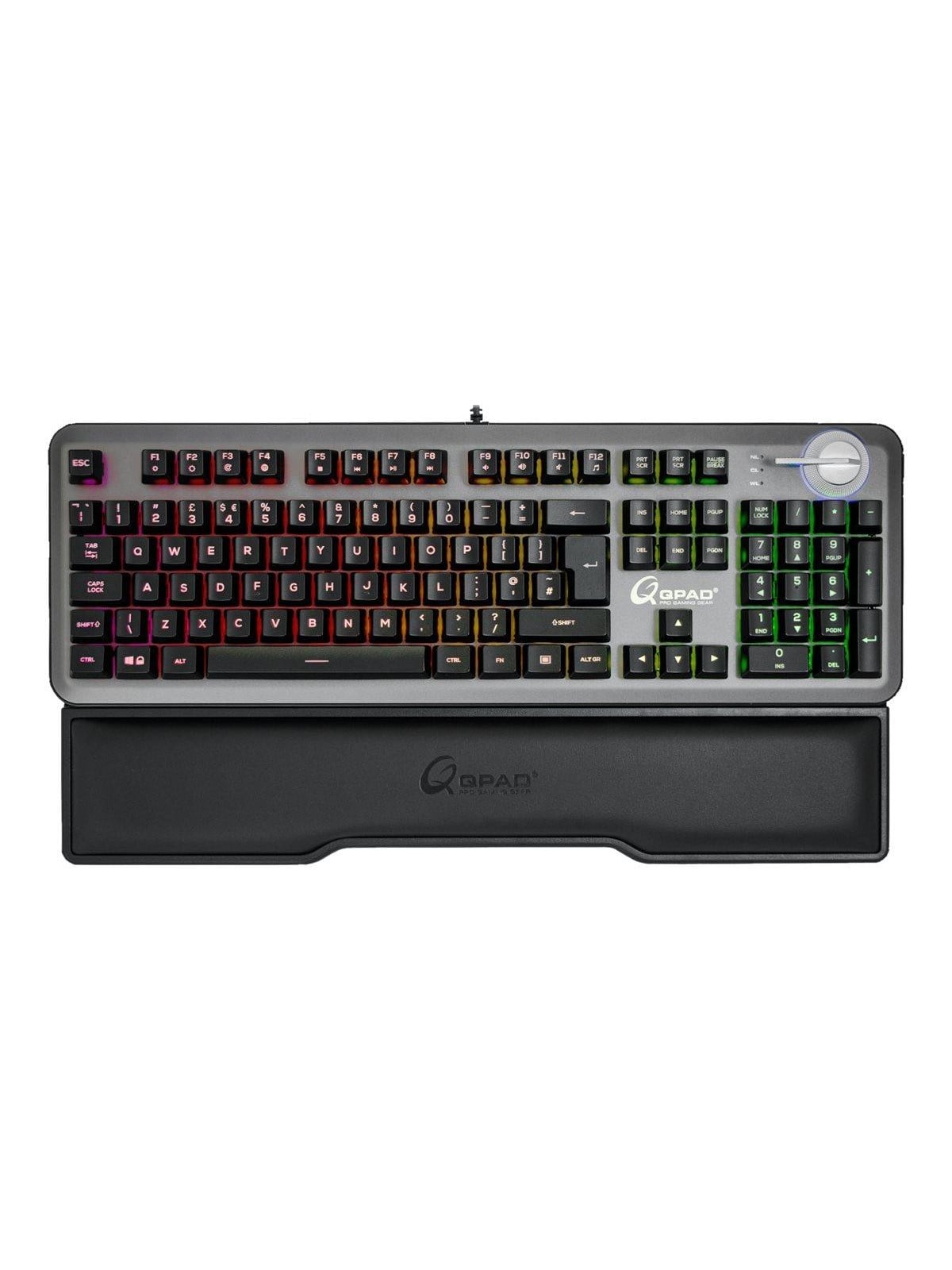 QPAD MK-95 - keyboard - with volume wheel - German - Tastatur - Deutsch - Schwarz
