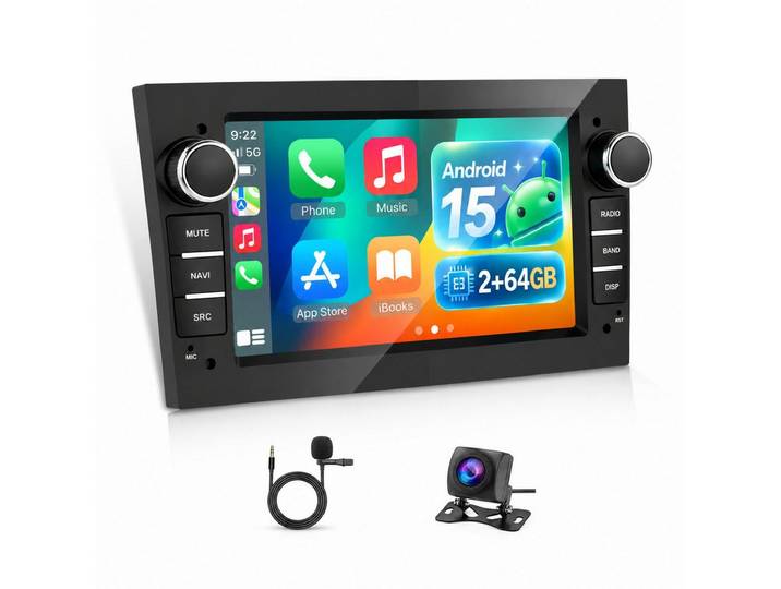 KAFMTOH 7 Zoll Android 15 Carplay Autoradio – für Opel Astra Autoradio (RDS, FM, DAB+ (optional)