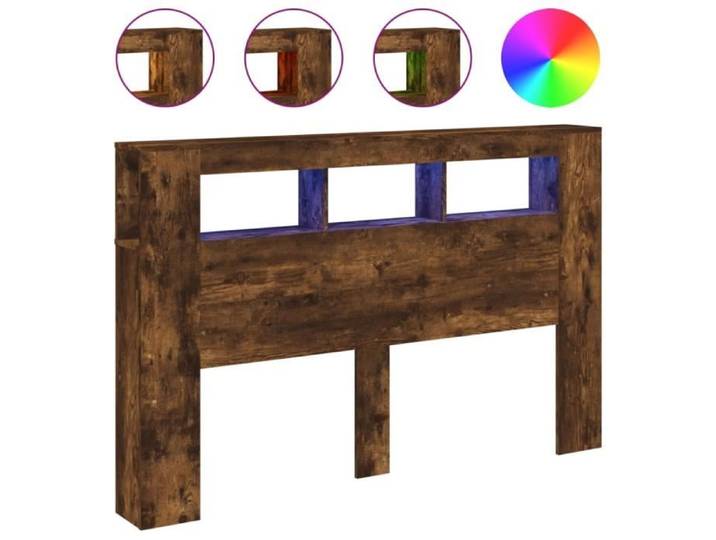 Tête de lit - ASHATA - 160x18 5x103 5cm - Bois d'ingénierie - LED RVB - Design contemporain