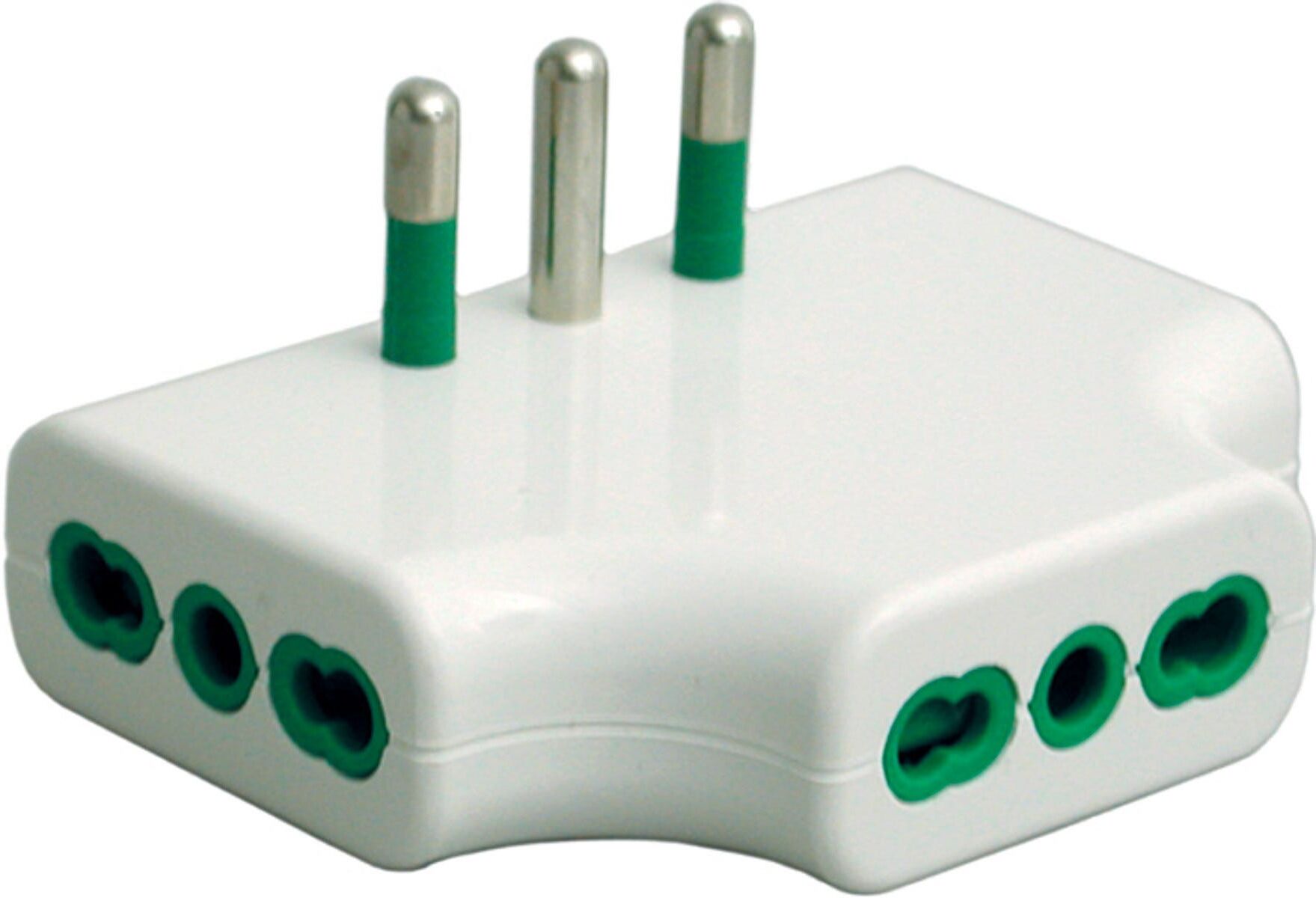 Fanton ADATTATORE  SPINA PIATTO 2P+T 16A 3 PRESE 2P+T BIPASSO COLORE BIANCO