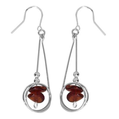 Paar Ohrhänger OSTSEE-SCHMUCK "- Loki - Silber 925/000 - Bernstein" Gr. 52, silber (silber 925, silberfarben, weiß), Ohrringe, Damen, 52, Silber 925 (Sterlingsilber)
