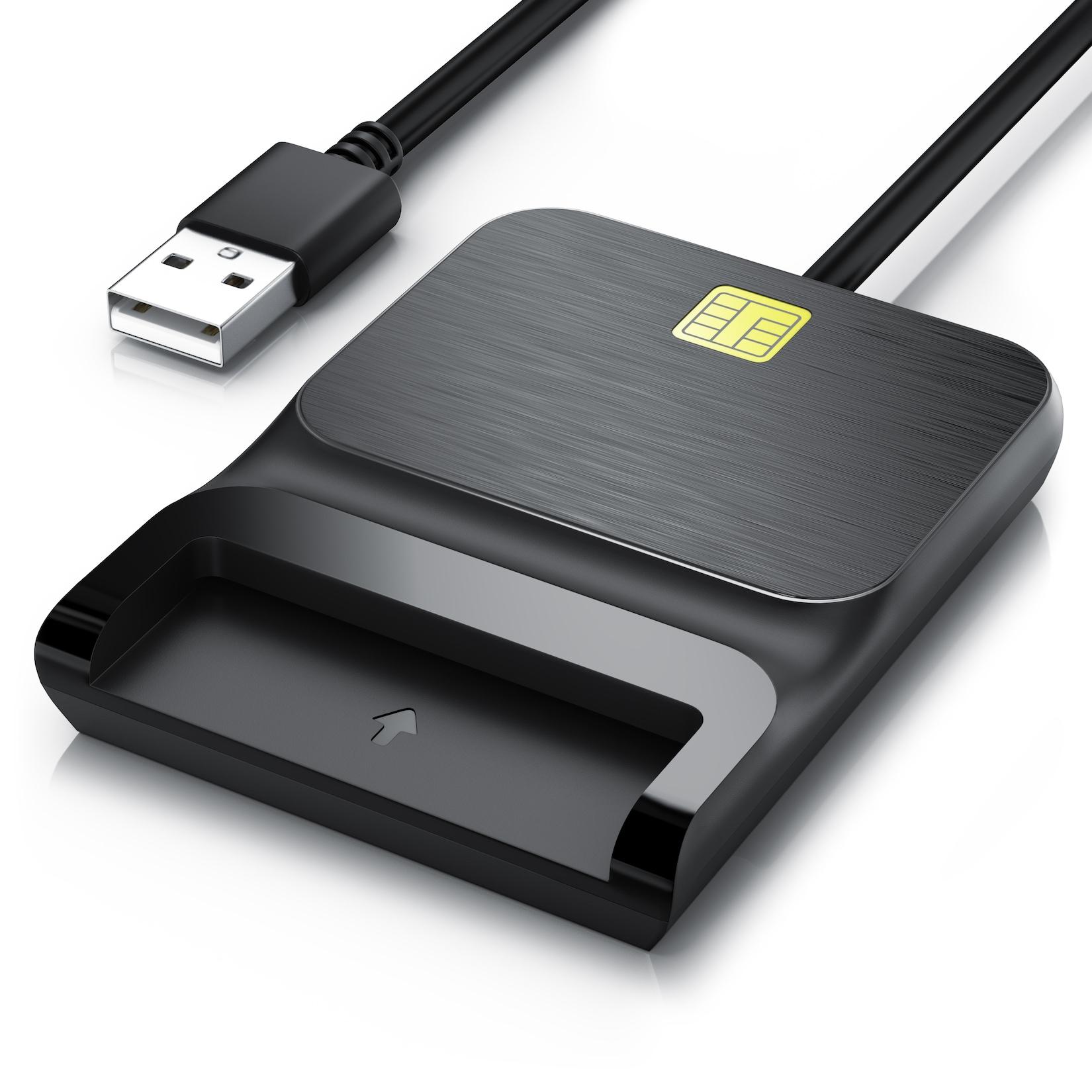 CSL Speicherkartenleser USB SmartCard Reader / Chipkartenleser - USB 2.0 High Speed, Cardreader für SIM Cards, SD, MicroSD