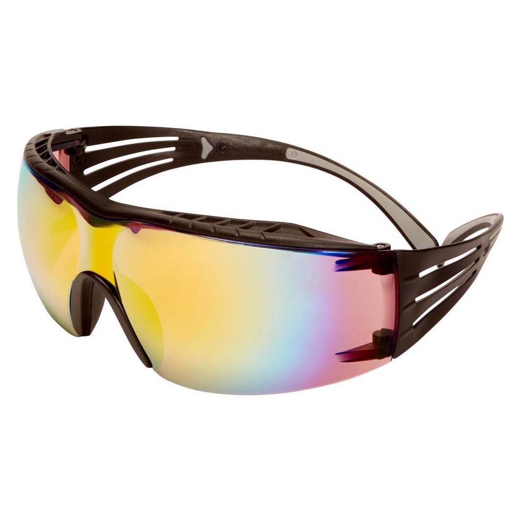 3M SecureFitSchutzbrilleauAugenbrauenschutzPCorangemirror/verspiegelteScheibeUV (SF416XAS-BLK)