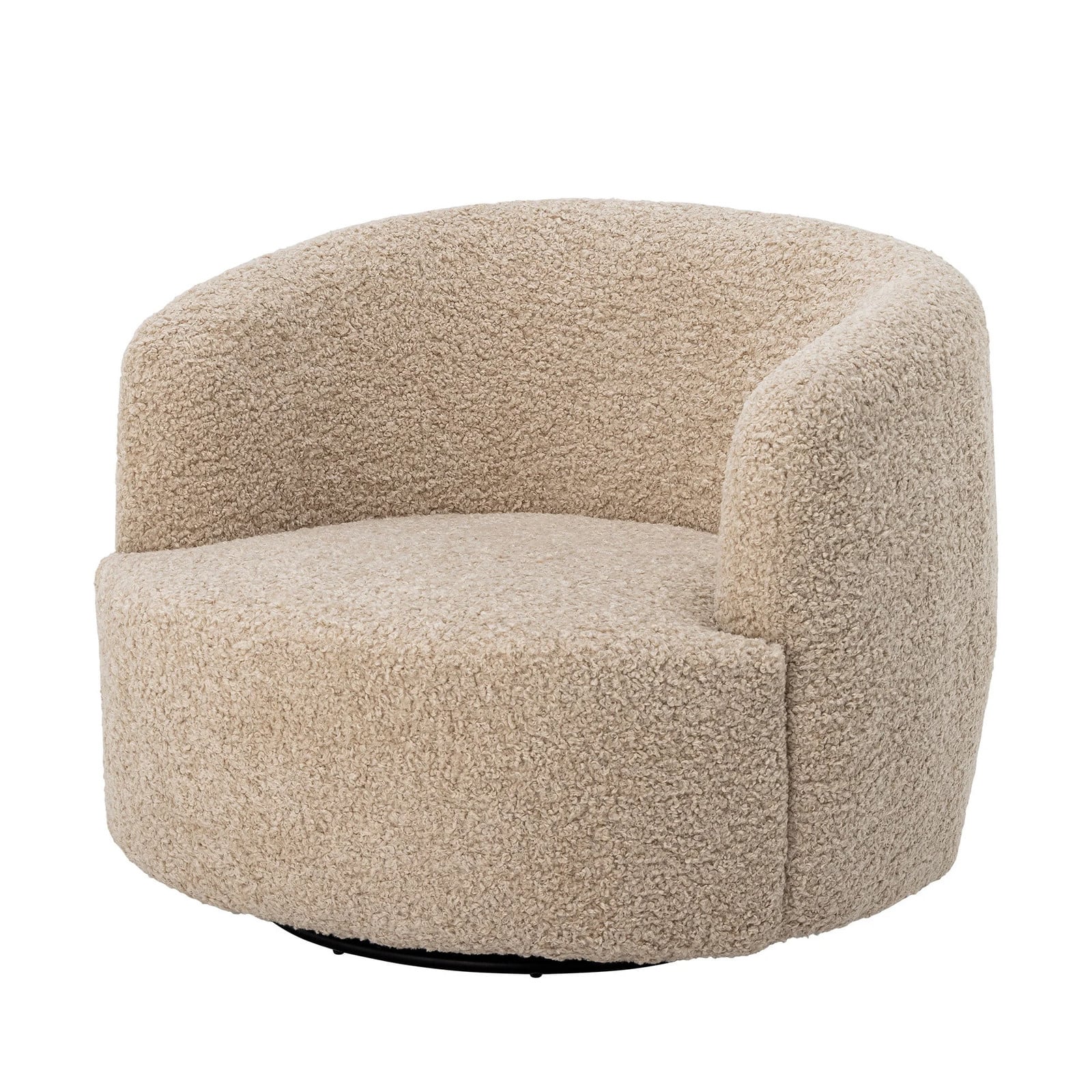 Bloomingville Bocca draaifauteuil in beige boucle stof