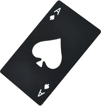 Inspire Daily Merch Poker Card Bottle Opener Ace Of Spades Stainless Steel Credit Card Bar Tool For Home & Parties black