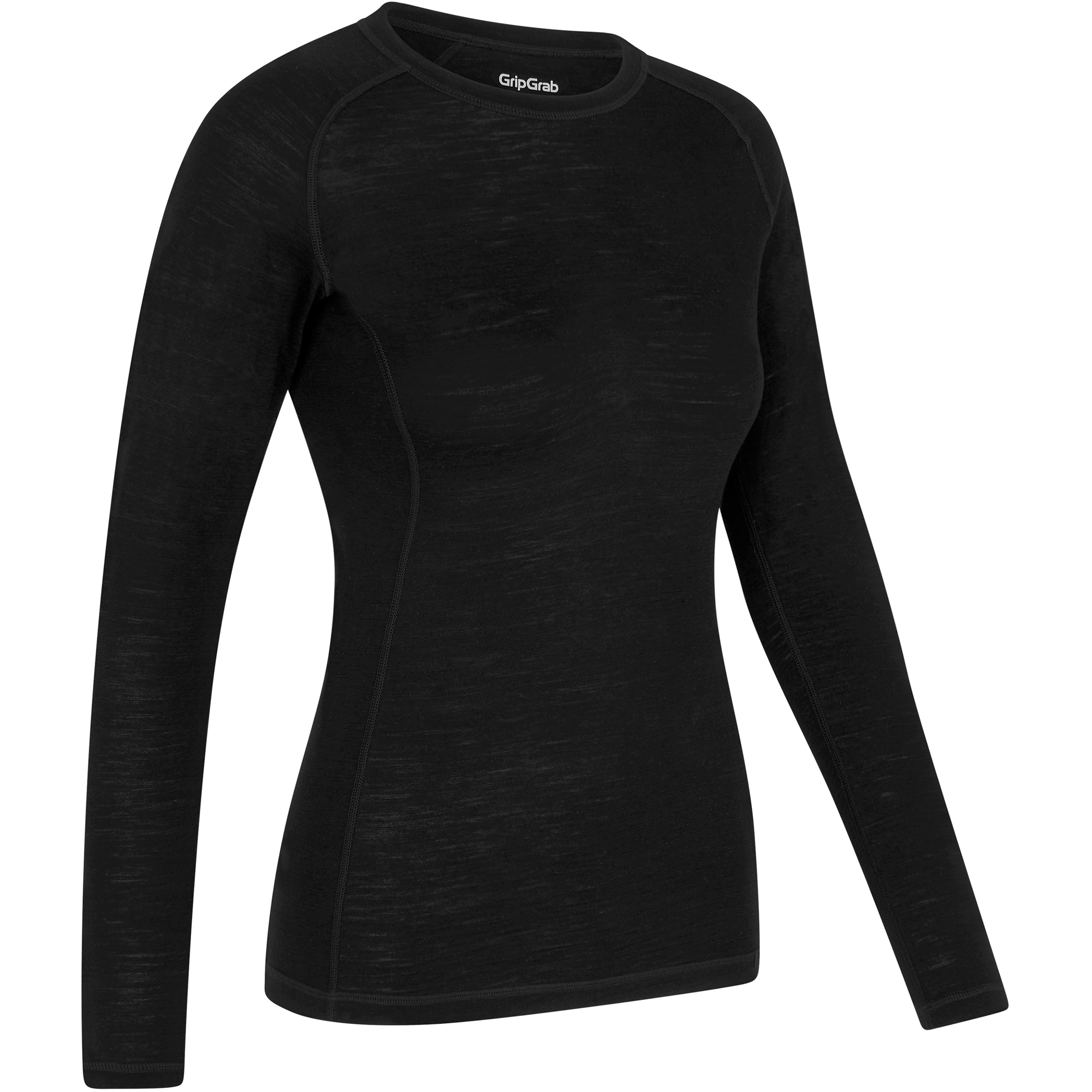 GripGrab Merino Blend Thermal Damen Langarm Unterhemden schwarz Größe XS Rennrad | Gravel Schnell trocknend Merinowolle