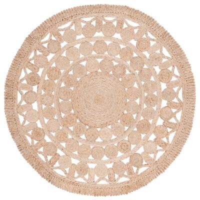 SAFAVIEH Natural Fiber Aristea French Country Round Jute Rug