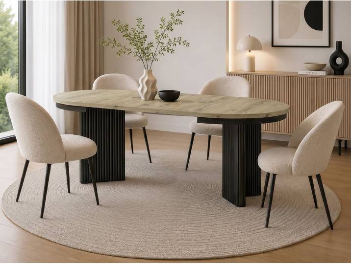 Beautysofa Esstisch PRESTIGE runder Design-Tisch ausziehbar Ø 100–180 cm oder Ø 120–200 cm (Metallbeinen, hitze- und verfärbung beständig), verschiedene Farben