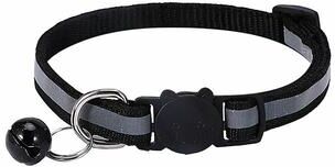 Uplift Essentials Reflective Safety Breakaway Cat Collar High Visibility Newborn Puppy & Kitten ID Ring black