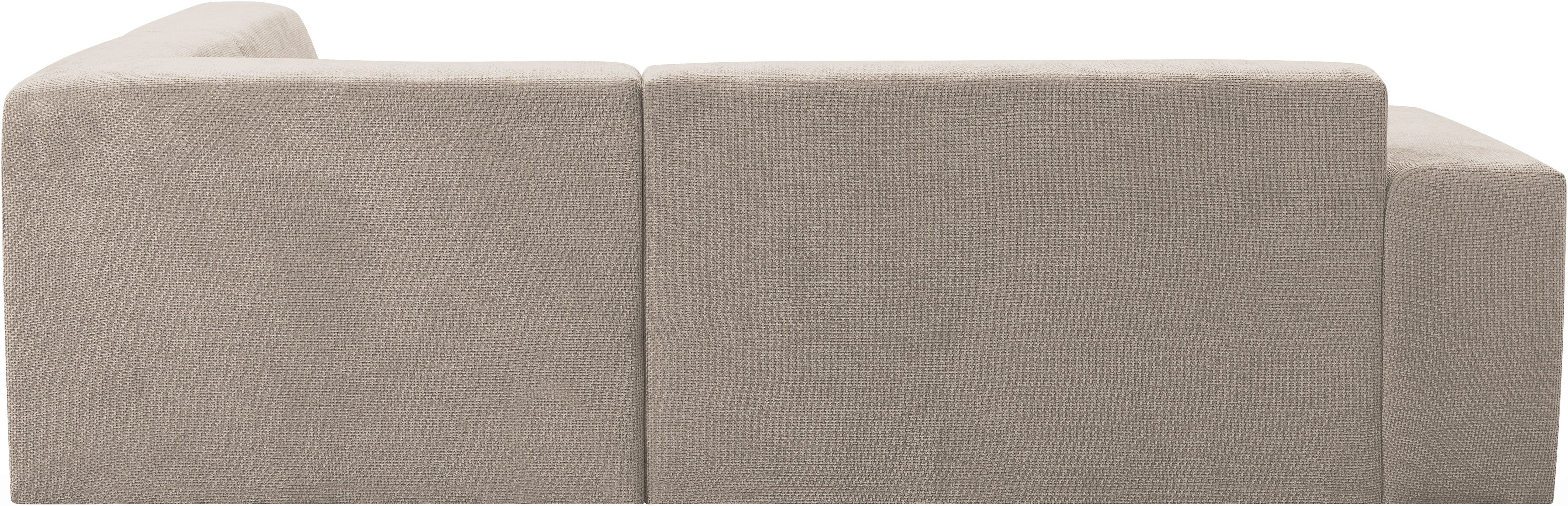 Ecksofa WERK2 "Zeus-M urbanes Curvy Design, kompakt & bequem, Lounge Couch", hellbraun, B:251cm H:70cm T:262cm, 100% Polyester, Sofas, Ecksofa