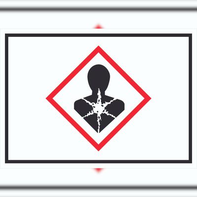 HB-Druck Schild Gesundheitsgefahr Symbol Sensibilisierung der Atemwege A6 Rückseite selbstklebend