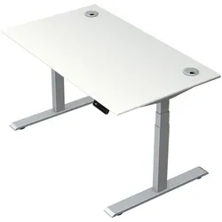 Kerkmann Steh-Sitztisch »Move 2 Plus« 140 x 80 cm - Gestell silberfarben weiß, 140x127x80 cm