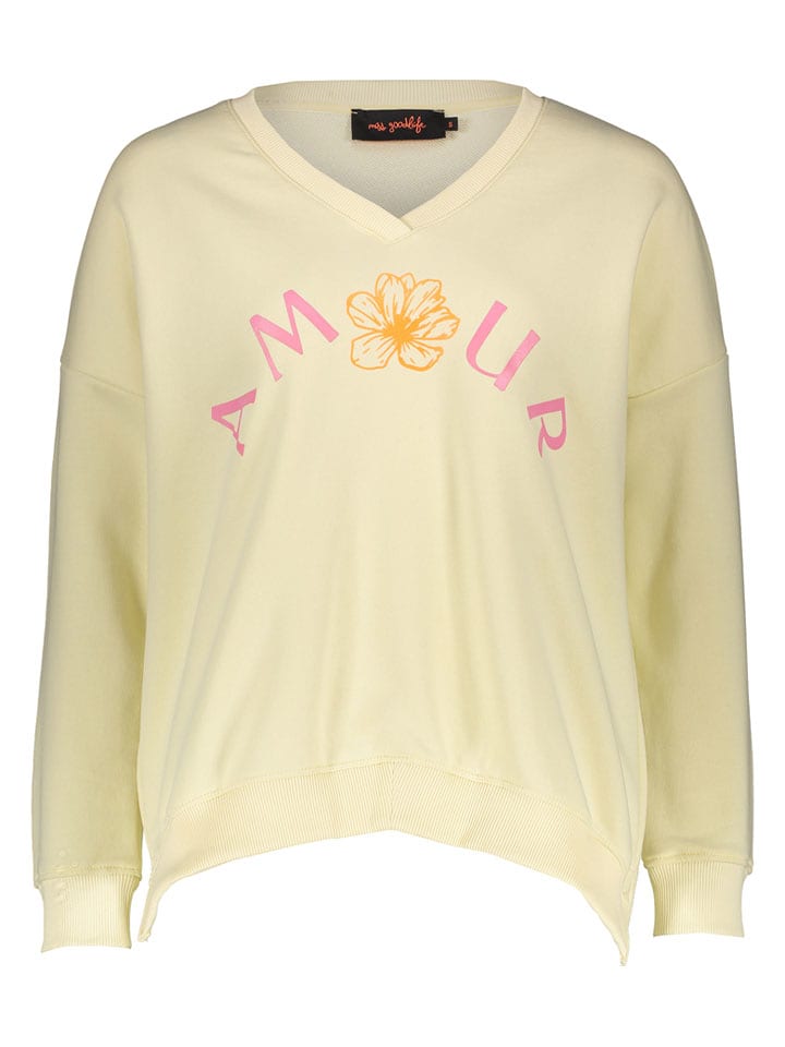 miss goodlife Sweatshirt "Amour" in Hellgelb - L